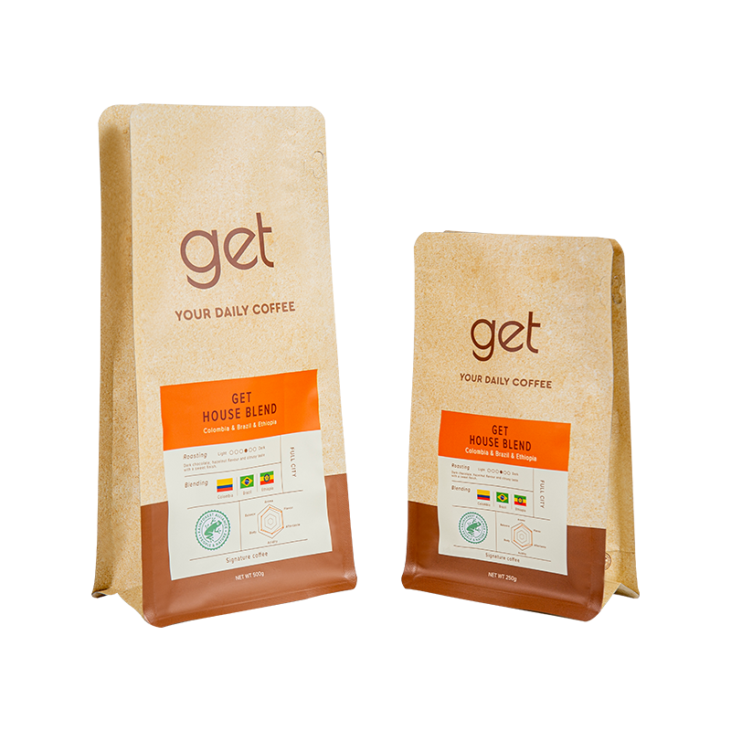 Beg kopi meterai lapan lapan sisi 250g-1kg Beg kopi meterai lapan lapan sisi 250g-1kg